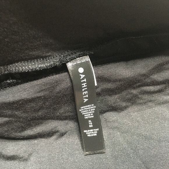 NWT Athleta Release Pant Hi Rise Wide Leg Split Hem Crop Lounge Yoga Black XL - Picture 7 of 12